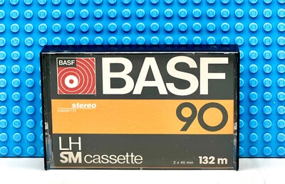 BASF   LH-SM  90  YELLOW VERSION   TYPE I   BLANK CASSETTE TAPE (1)  (USED)
