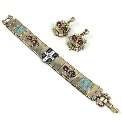 Conjunto de pendientes pulsera corona y escudo para mujer joyería de moda tono dorado regalo vintage - Imagen 3 de 11