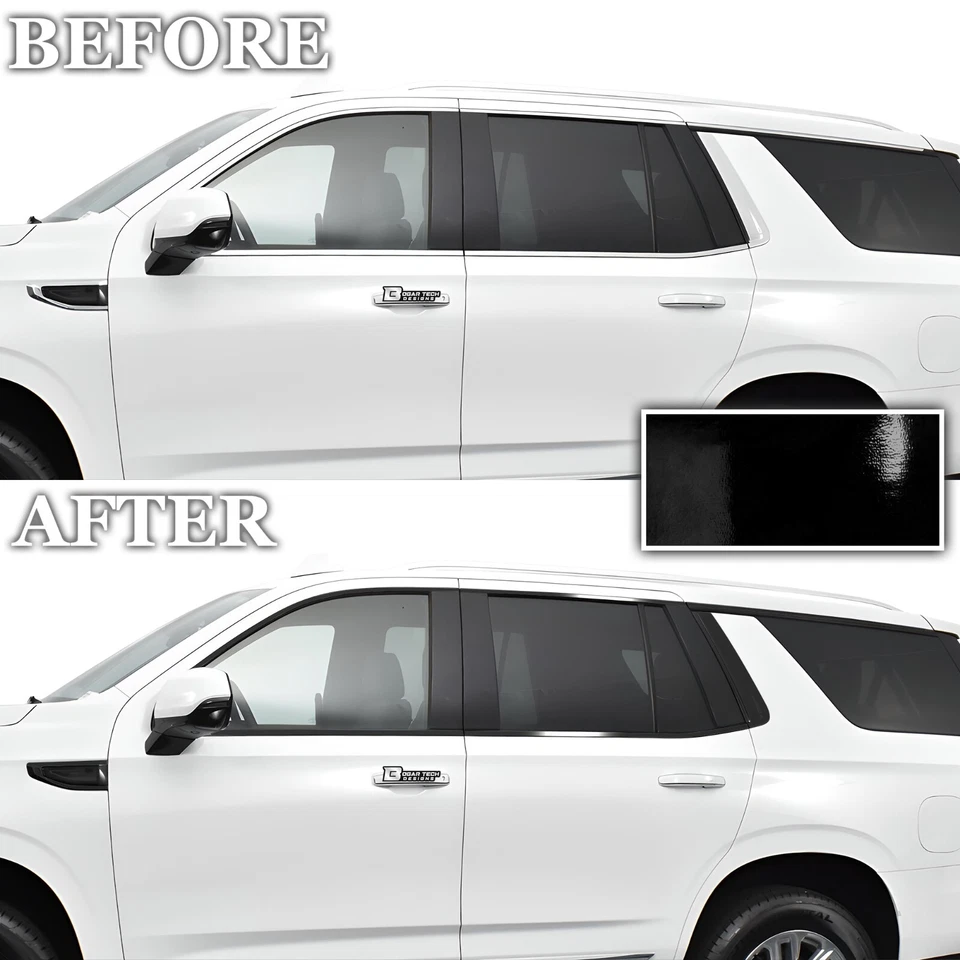 Fits GMC Yukon 2021-2025 Side Window Chrome Delete Decal Blackout Vinyl Trim - Image 3 of 4