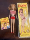Vintage 1960's Mattel Skooter Doll Brunette #1040 Japan W/ Box & Original Outfit