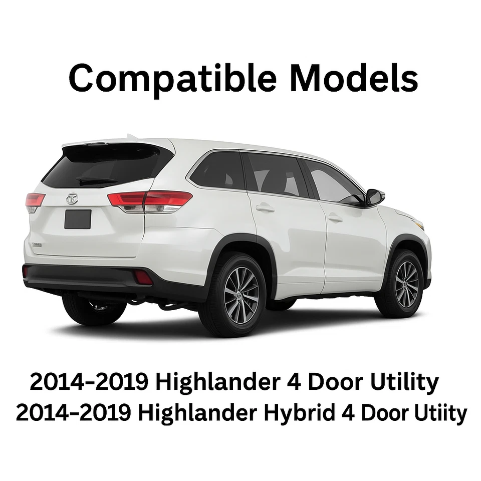 Fits 14-19 Toyota Highlander Passenger Right Rear Quarter Window Glass Chrome Foto 3 de 4