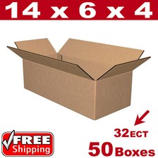 50 - 14x6x4 Cardboard Boxes Mailing Packing Shipping Box 32ECT Corrugated Carton