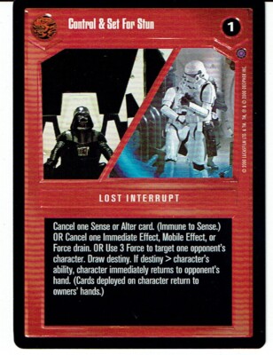 STAR WARS CCG REFLECTIONS II DARK SIDE PREMIUM CARD CONTROL & SET FOR STUN ex