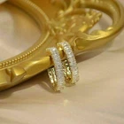2Ct Baguette Lab Created Diamond Hoop Earrings 14K Yellow Gold Finish For Her