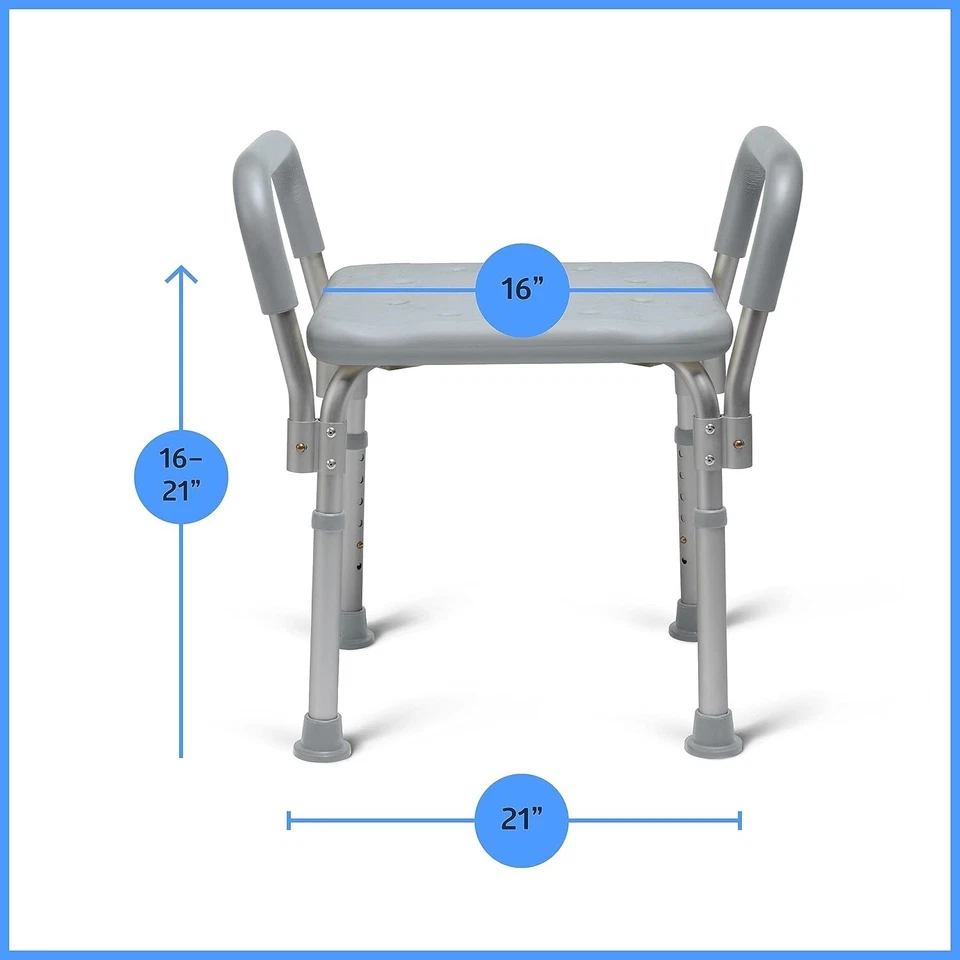 Rose HealthCare Bath Bench Shower Seat with Padded Armrests, Ideal for Bathtubs. - Image 3 of 3