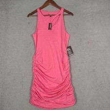 Express Dress Women Medium Pink Ruched Cutout Front Sleeveless Bodycon Party NWT