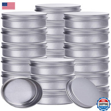 120ml 4oz Aluminum Tin Jars (24 Pack) - Screw Lid Round Refillable Containers