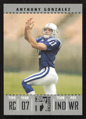 2007 Topps TX Exclusive Anthony Gonzalez Silver #/49 RC Rookie #183 Card