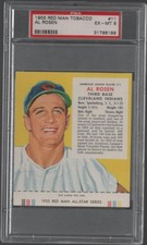 AL ROSEN ~ 1955 RED MAN # 11 CLEVELAND INDIANS ~ PSA 6 WITH TAB