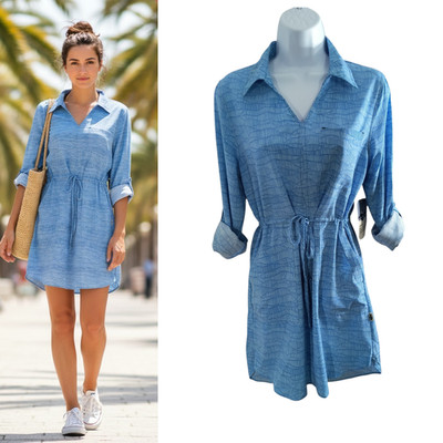 Shore to Summit Utility Dress Small Blue NWT Hiking Outdoor Boating Roll Tab