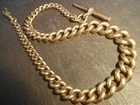 Antique Victorian Graduated Chunky Ex 9ct Rolled Gold Albert Pocket Watch Chain