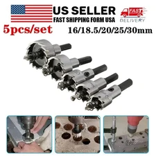 5PCS 16-30mm HSS Hole Saw Tooth Set Cutter Wood Metal Hole Opener Drill Bit Set