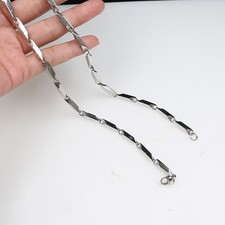 55g Unisex Punk Titanium Steel Link Chain Necklace for Men Women 24"/60cm