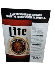 1986 Miller Lite Beer Print Ad A Fine Pilsner Funny Serious Brewing Vintage Bar