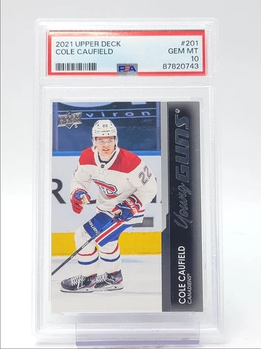 COLE CAUFIELD 2021-22 UPPER DECK SERIES 1 YOUNG GUNS ROOKIE RC PSA 10 Q1042