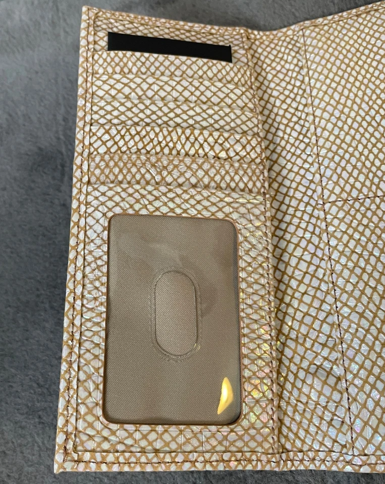 Cartera Brahmin Veronica Tiramisú Melbourne Blanca Beige Plegable Tarjetas de Crédito Foto 3 de 4