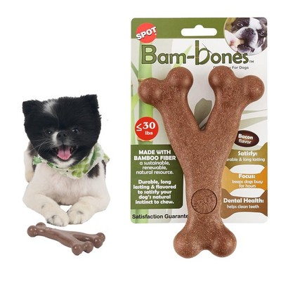 Durable Multi Colored 5.25 Inch Dog Chew Toy Real Bone Shape Bacon Flavor