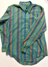 VTG 90s Towncraft Shirt Mens L Striped Button Up Tapered JCPenney
