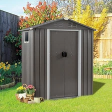 Vongrasig 5 x 3 x 6 FT Outdoor Storage Shed, Metal Tool Shed Clearance Garden...