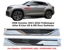 OEM Volkswagen VW Atlas R Line Left Driver & Right passenger Side Door Emblems
