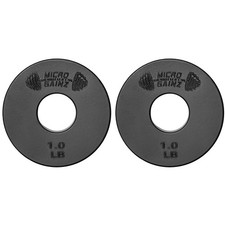 Micro Gainz Standard 1-Inch Center Hole Weight Plates, Set of 2 Black Fractio...
