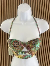 Luli Fama Callejera Cut Out Corset Bikini Top Multicolor Small NWT