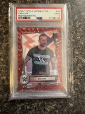 Topps 2025 Chrome WWE CM Punk Red Geometric Parallel #98 PSA 9 /5