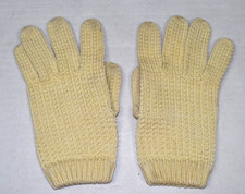 Vintage Knit Gloves Size S 50s Cashew Beige Soft Cotton Blend