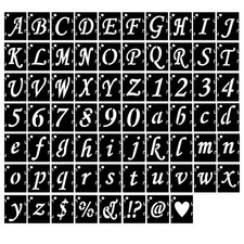 Alphabet Letter Stencils 6 inch, 68 Pcs Reusable Plastic Letter Number Symbol...