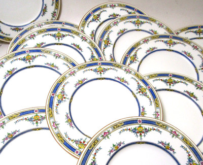 Set 12 Mintons Princess Salad Plates England Bone China Floral EUC 9'' Stunning