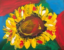 SUNFLOWERS   IMPRESSIONIST  ORIGINAL  CANVAS PAINTING - VYTE7FD