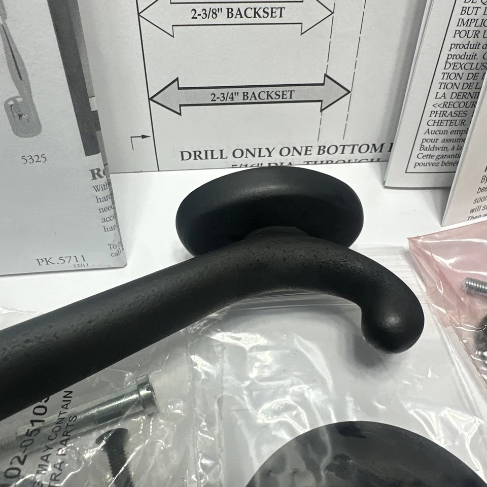 Baldwin 85335-402-FD Dummy Handle Set Logan Egg Knob Distressed Oil Rub Bronze - Image 4 of 4