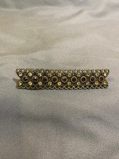 CITRINE AND AMBER RHINESTONE BRASS HAIR BARRETTE