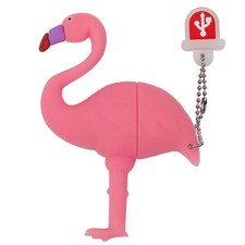 32GB USB Flash Drive Cute Flamingo Pattern with Lanyard, BorlterClamp Pen Dri...