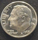 1963-10c Roosevelt Proof Dime CAMEO/DCAM 90% Silver US Coin