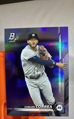 2019 Bowman Platinum - Carlos Correa #8 Purple Foil /250