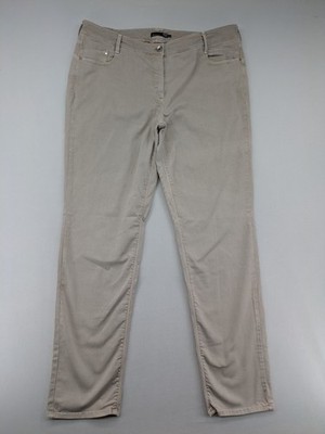 Gardeur Damen Hose Ciara Stoffhose Gr 44 L beige gerades Bein 5 Pocket