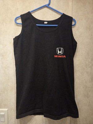 Honda Standard Logo Black Tank Top Mens Large Honda Emblem Double Sided