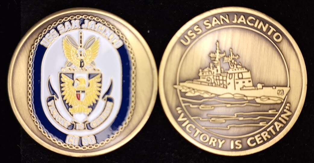 USS San Jacinto CG-56 Victory is Certain Navy Challenge Coin