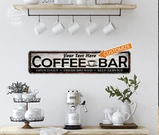 Custom Coffee Bar Sign Shop Corner Cafe Barista Fresh Coffee Shop 104182002076