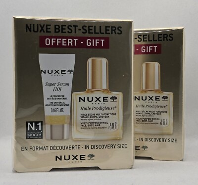 Nuxe Gift Set Super serum 0.16 OZ Huile Prodigieuse 0.33 Oz X 2 New In Box