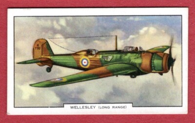 VICKERS ARMSTRONG WELLESLEY BOMBER - Original 1930's Illustrated Cigarette Card