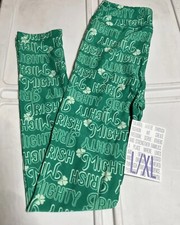 Lularoe Kids S/M Leggings St Patty Patrick's Day Black Lucky Charms Holiday 324