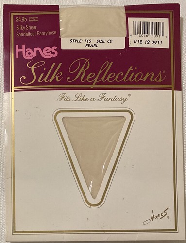 Collant Hanes Silk Reflections 715 – Pied Sandal, Beige, Taille EF, Neuf