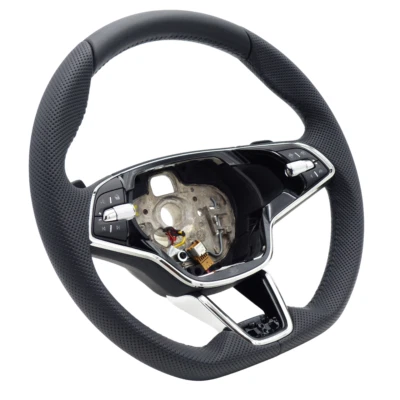 Lenkrad Multifunktion heizbar DSG Skoda Octavia IV Kodiaq Karoq Leder gelocht - Bild 1 von 4