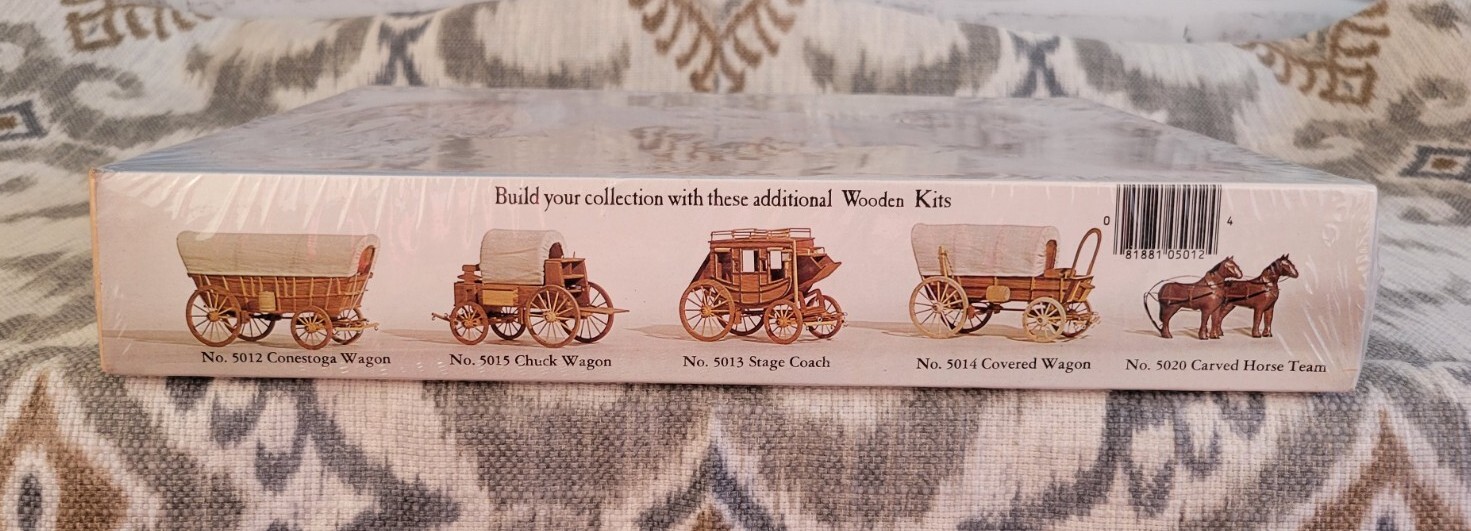 NEW Vintage Sealed 1977 Allwood Brand Wooden Conestoga Wagon Model Kit
