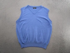 Hawick Knitwear Scotland Sweater Vest 100% Lambswool Blue Size XL Golf Tennis