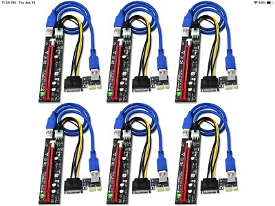FebSmart PCI-E Riser for Bitcoin-Litecoin ETH-Coin Mining 6 PIN Powered PCIE...