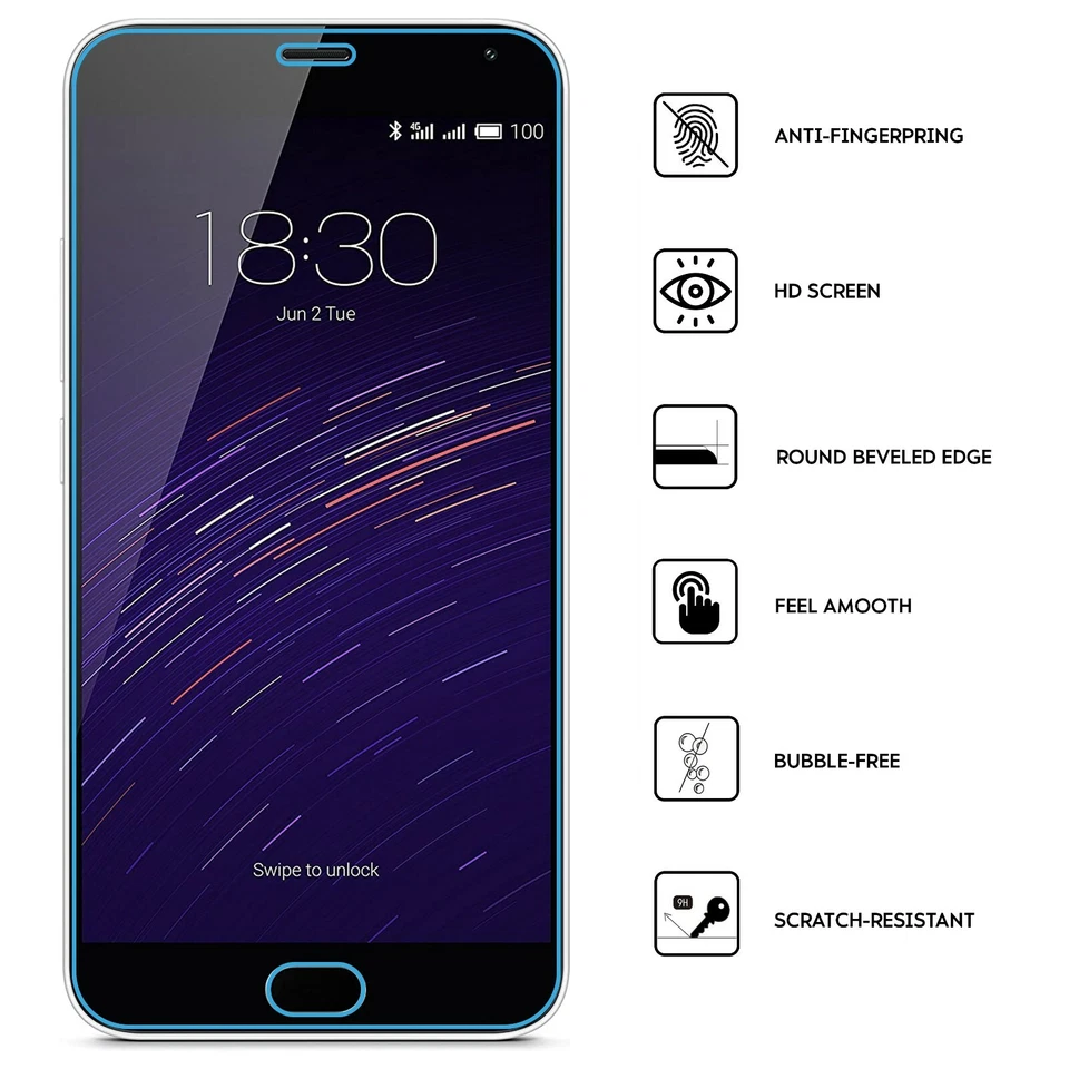 2 x Pellicola Vetro Temperato per Meizu M2 Note Trasparente - Immagine 2 di 4