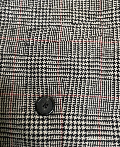 Ralph Lauren Black White Red Houndstooth Wool Blazer Jacket 12 Double Breasted - Picture 8 of 12